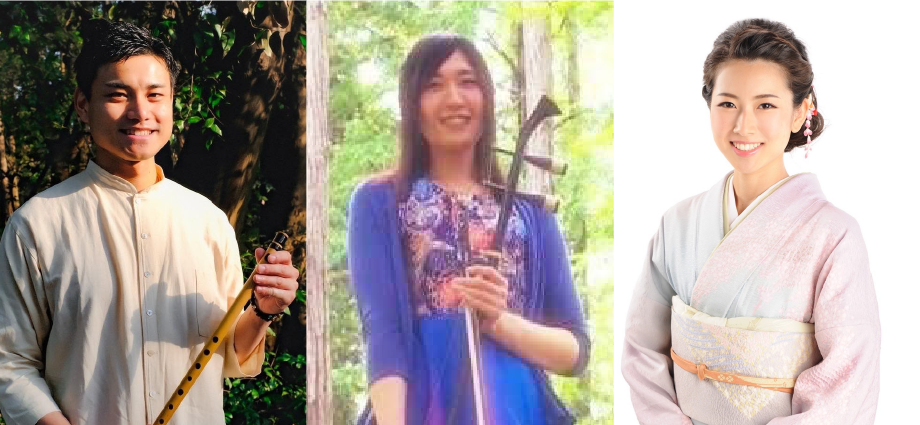横笛・太鼓 阪本 嵩仁 二胡 山口真央 筝 橋本桂子
