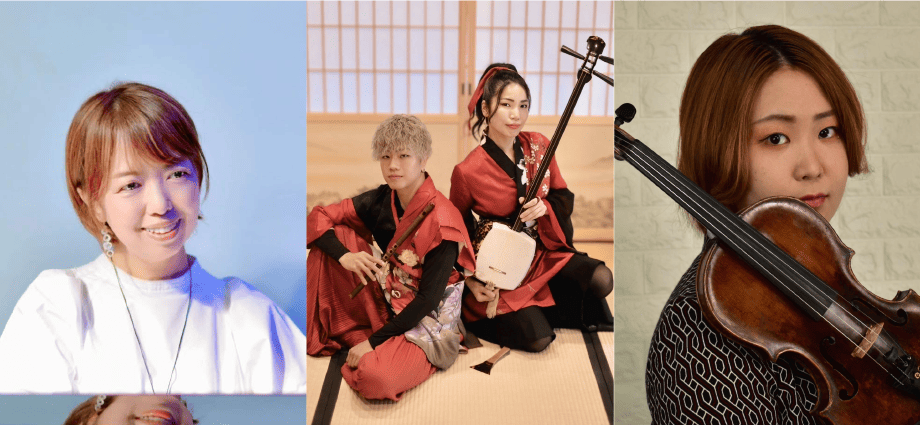 Piano 小場 真由美 Next Japonism 篠笛 Hikaru 三味線 Erika Violin 安藤 歌那